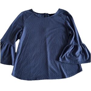 Anthropologie W5 Textured Swiss Dot 3/4 Bell Sleeve Womens S Cottagecore Boho